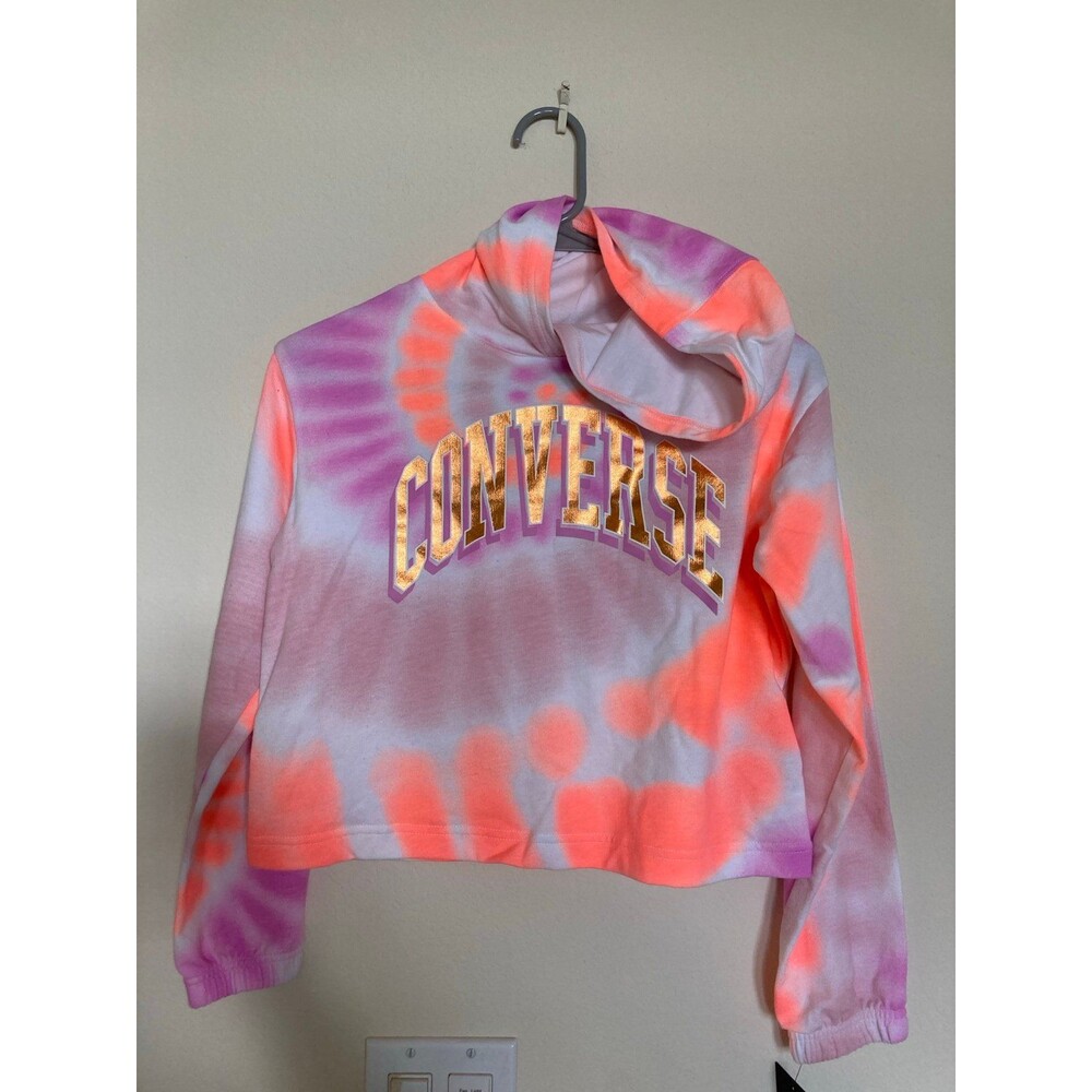 Kids converse tie dye oversized crop sweatshirt,  m 10-12 years